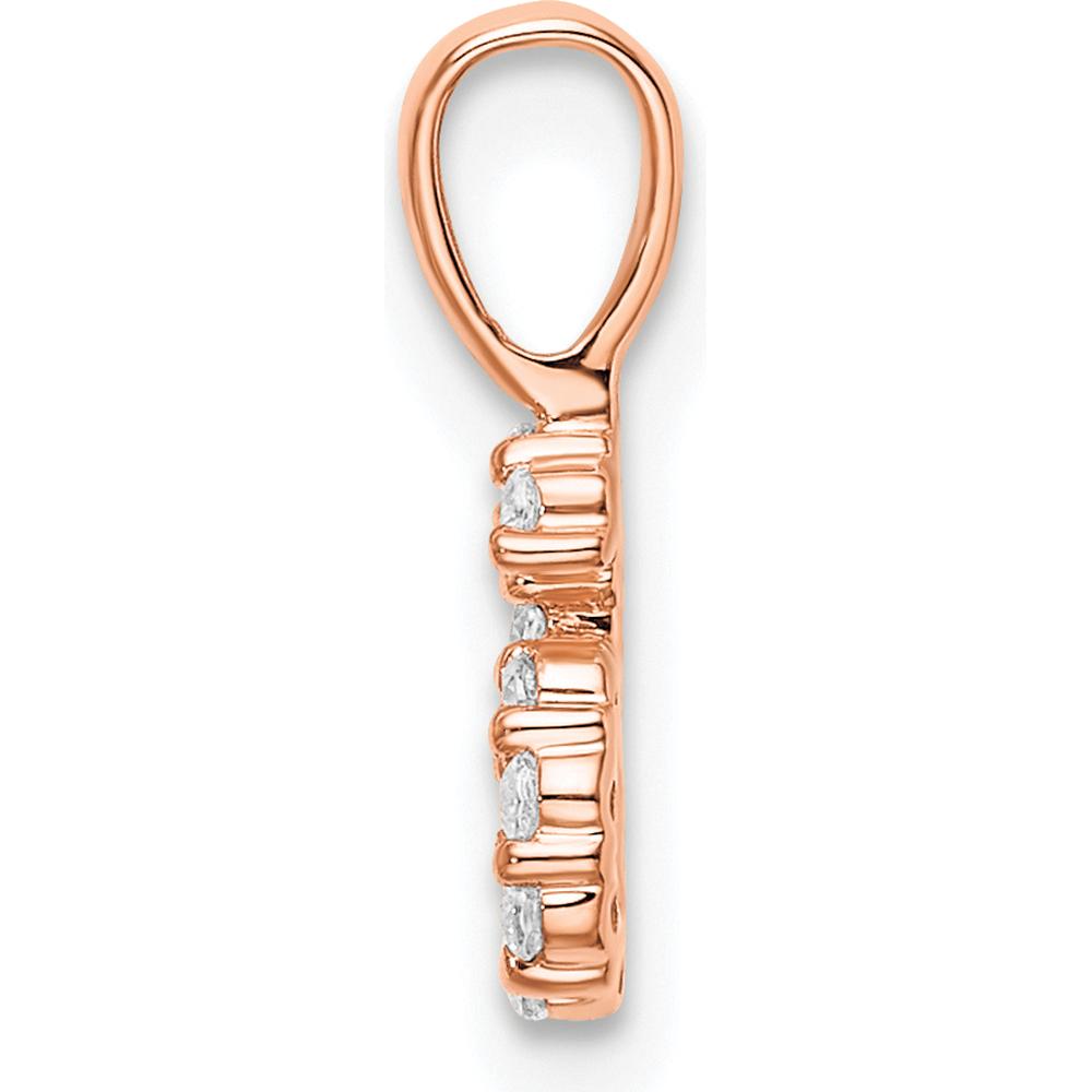 14K Rose Gold Diamond Number 6 Pendant - Sparkling Diamond Accents by Oro Pregiato