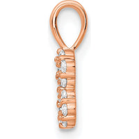 14K Rose Gold Diamond Number 8 Pendant with Prong Set Round Diamonds by Oro Pregiato