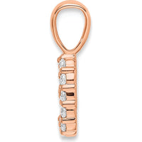 14K Rose Gold Diamond Number 9 Pendant with Round Brilliant Cut Diamonds by Oro Pregiato