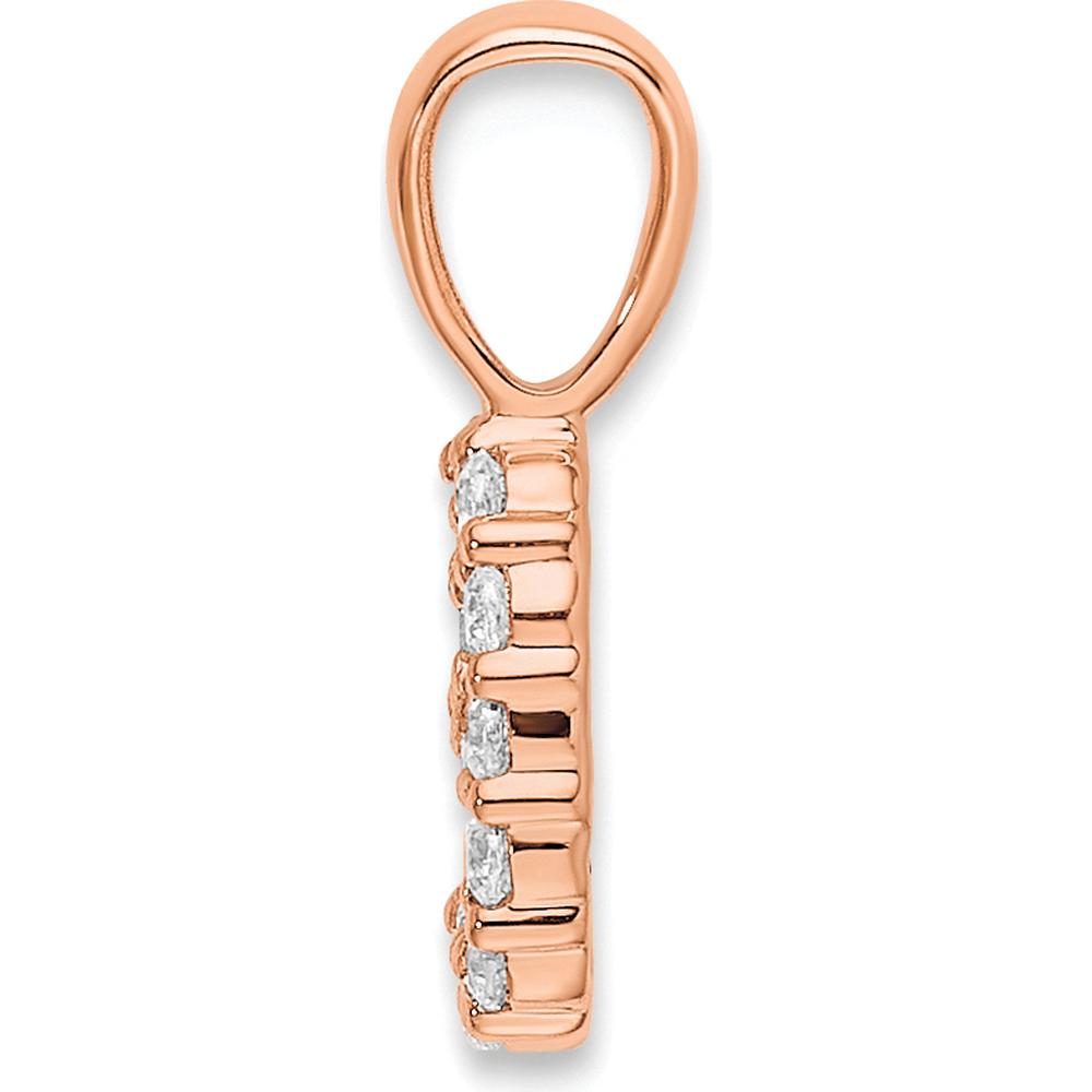 14K Rose Gold Diamond Number 9 Pendant with Round Brilliant Cut Diamonds by Oro Pregiato