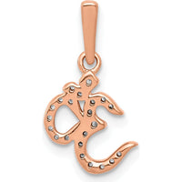 14K Rose Gold Diamond Om Symbol Pendant - 0.03 Carat Total Diamond Weight by Monteluci Fine Jewelry