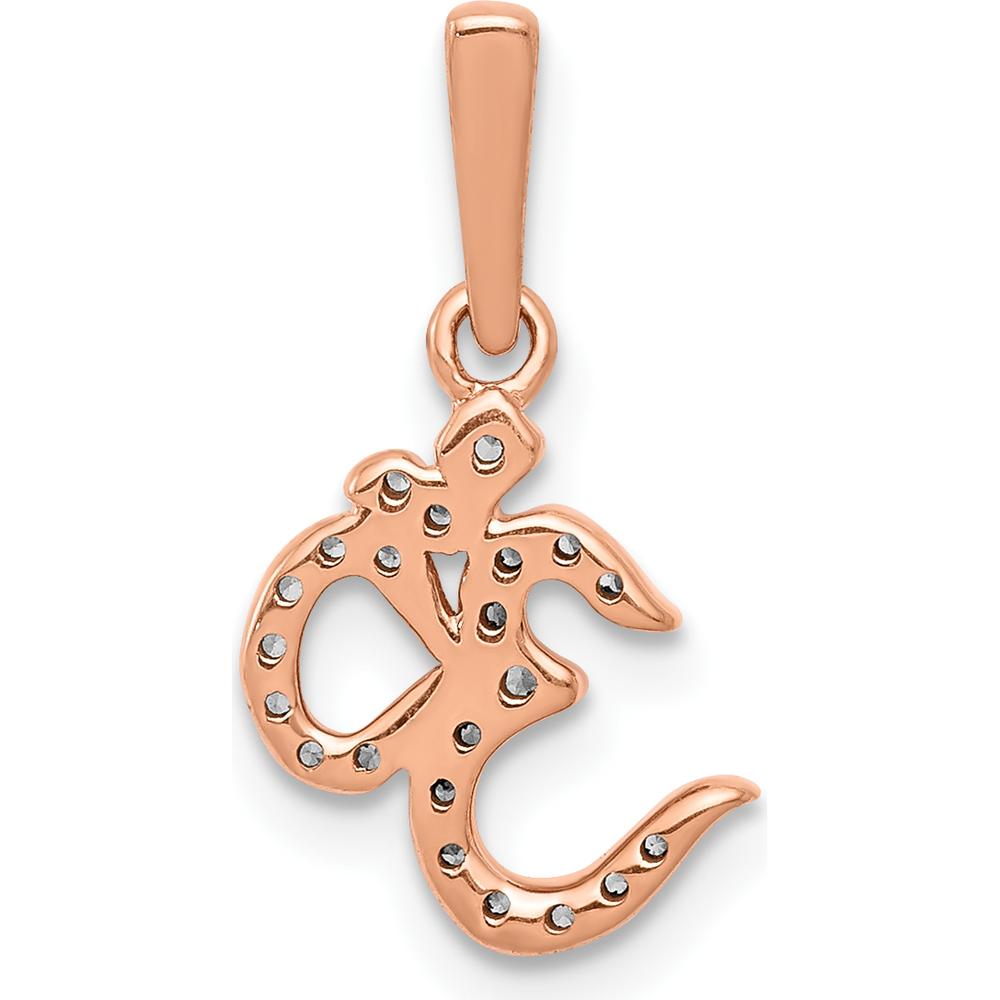 14K Rose Gold Diamond Om Symbol Pendant - 0.03 Carat Total Diamond Weight by Monteluci Fine Jewelry