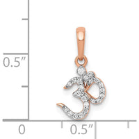 14K Rose Gold Diamond Om Symbol Pendant - 0.03 Carat Total Diamond Weight by Monteluci Fine Jewelry