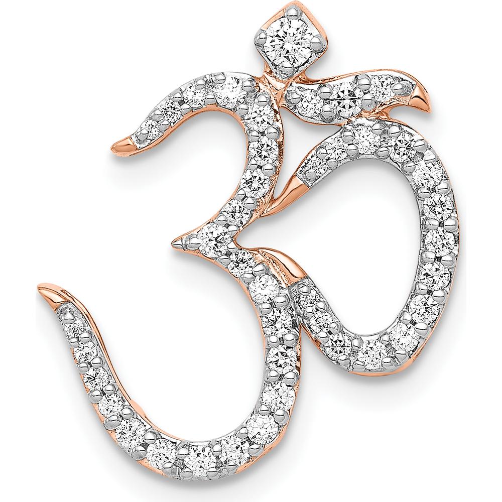 14K Rose Gold Diamond Om Symbol Pendant with 1/3 Carat Total Diamond Weight by Monteluci Fine Jewelry