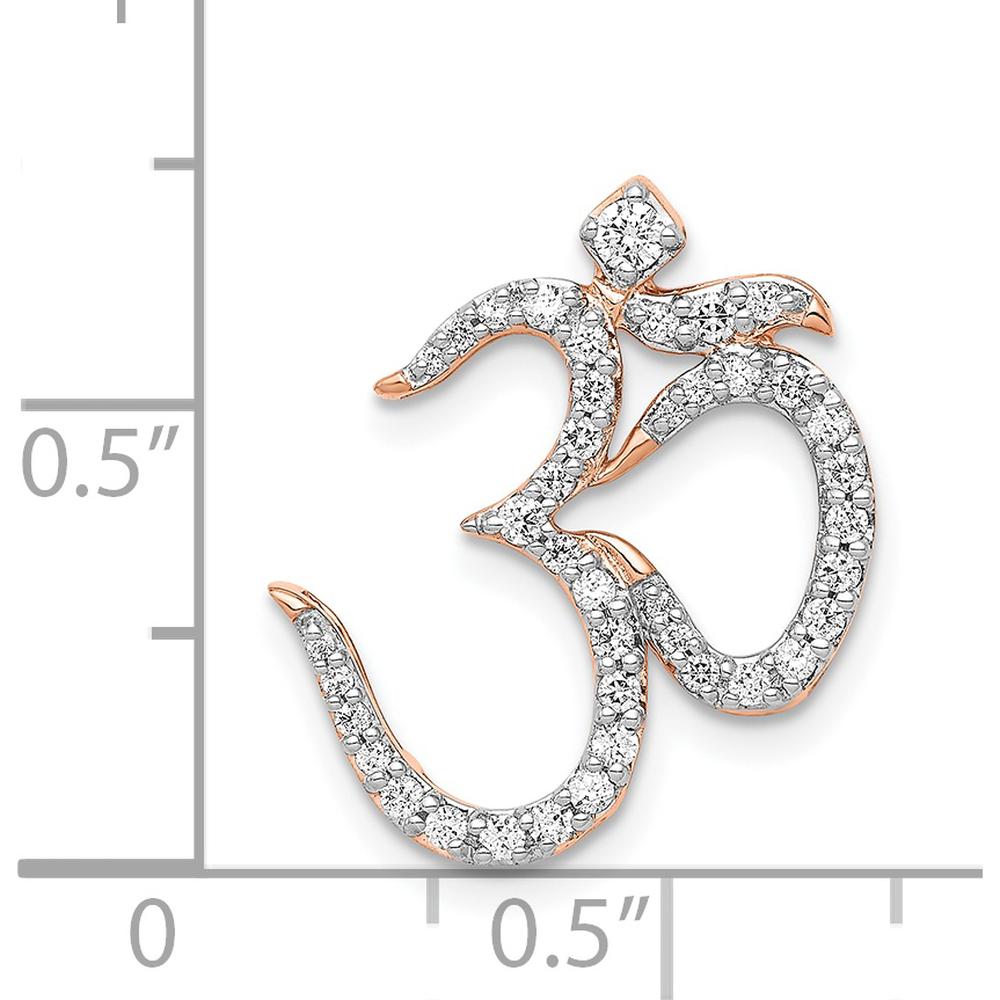 14K Rose Gold Diamond Om Symbol Pendant with 1/3 Carat Total Diamond Weight by Monteluci Fine Jewelry
