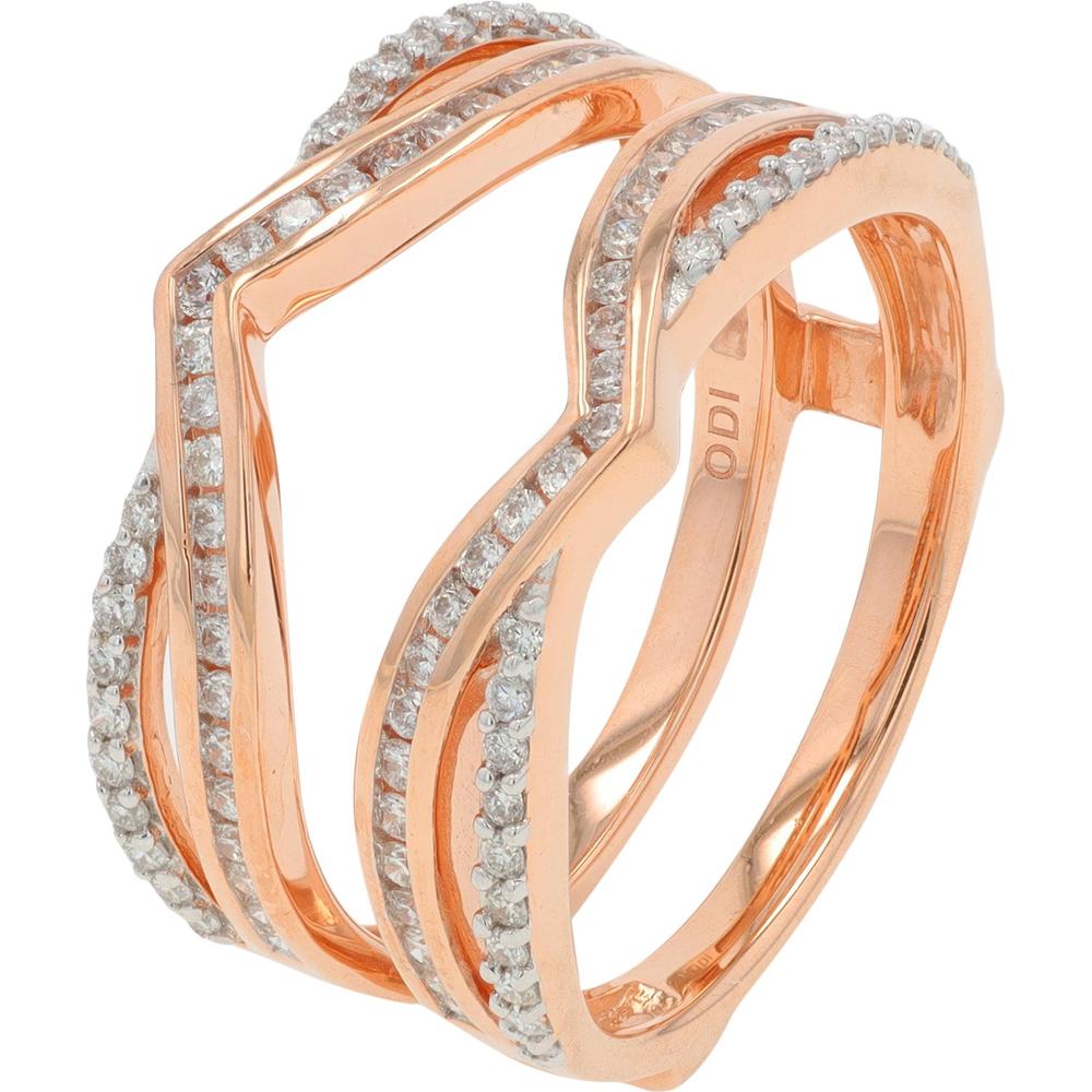 14K Rose Gold Diamond Ring Guard with 0.50 Carats Total Diamond Weight
