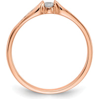 14K Rose Gold Diamond Ring with Round Natural Diamonds - 0.12 Carat Total Diamond Weight by 0