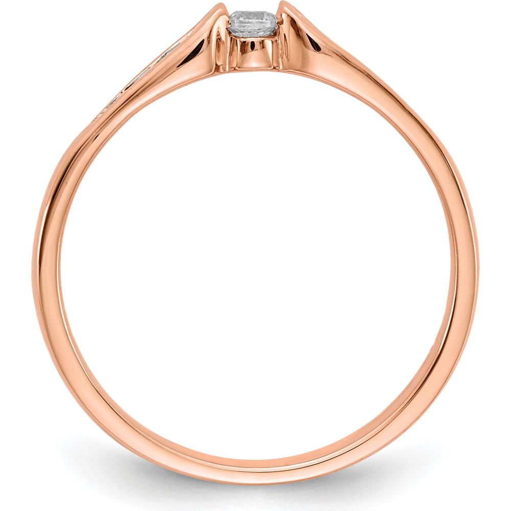 14K Rose Gold Diamond Ring with Round Natural Diamonds - 0.12 Carat Total Diamond Weight by 0