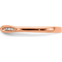 14K Rose Gold Diamond Ring with Round Natural Diamonds - 0.12 Carat Total Diamond Weight by 0