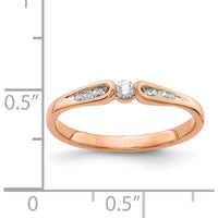 14K Rose Gold Diamond Ring with Round Natural Diamonds - 0.12 Carat Total Diamond Weight by 0