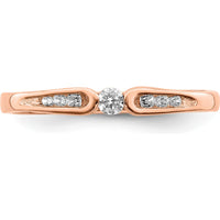 14K Rose Gold Diamond Ring with Round Natural Diamonds - 0.12 Carat Total Diamond Weight by 0