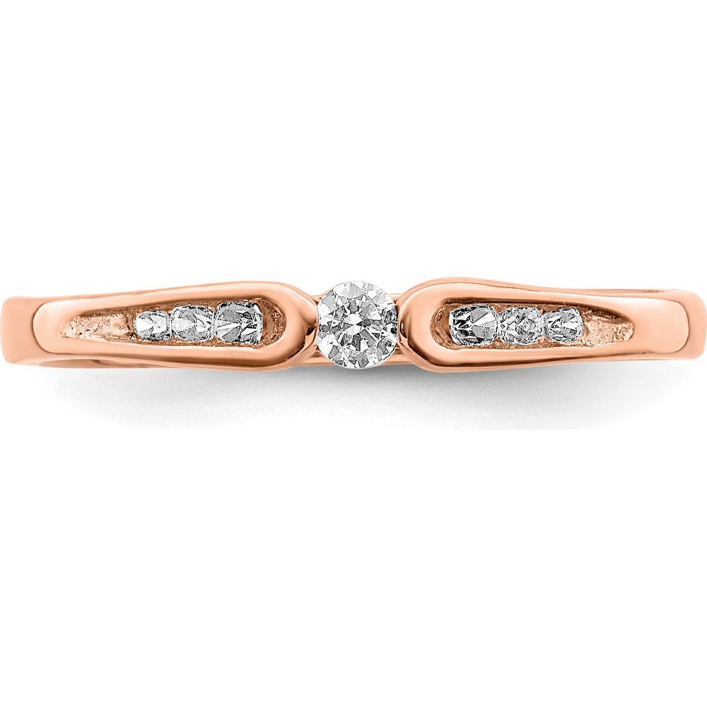 14K Rose Gold Diamond Ring with Round Natural Diamonds - 0.12 Carat Total Diamond Weight by 0