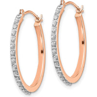 14K Rose Gold Diamond Round Hinged Hoop Earrings - 0.01 Carats Total Diamond Weight by Monteluci Fine Jewelry
