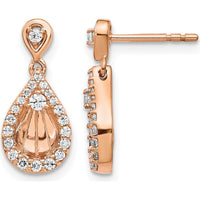 14K Rose Gold Diamond Teardrop Dangle Earrings - 0.72 Carat Total Diamond Weight by Monteluci Fine Jewelry