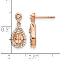 14K Rose Gold Diamond Teardrop Dangle Earrings - 0.72 Carat Total Diamond Weight by Monteluci Fine Jewelry