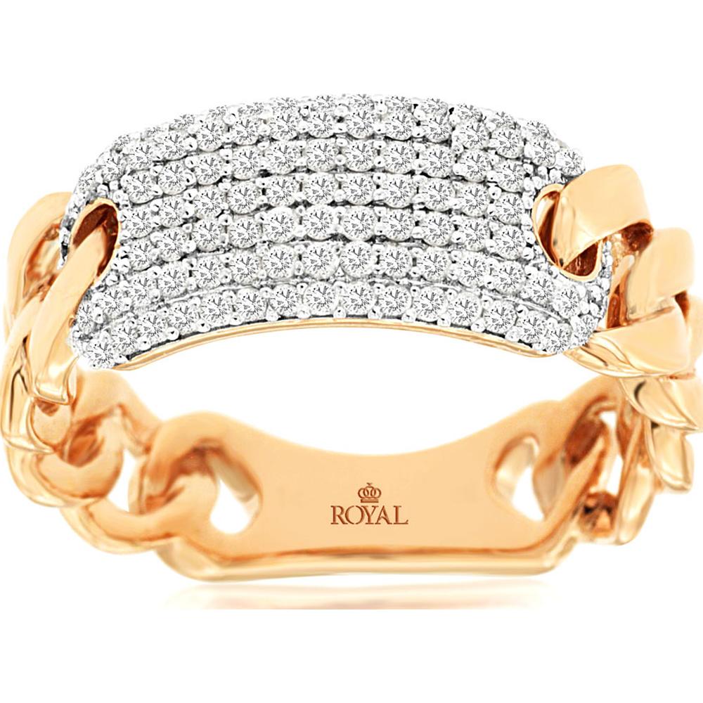 14K Rose Gold Diamond Wedding Band with 0.50 Carats Total Diamond Weight