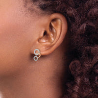 14K Rose Gold Drop Earrings with Round Prong-Set Diamonds - 0.024 Carat Total Diamond Weight by Monteluci Fine Jewelry