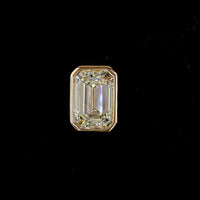 14K Rose Gold Emerald Cut Lab Diamond Stud Earrings in Bezel Setting - 5.08 Carat Total Weight (D VVS2 & E VVS2) - Covaloro Fine Jewelry