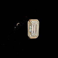 14K Rose Gold Emerald Cut Lab Diamond Stud Earrings in Bezel Setting - 5.08 Carat Total Weight (D VVS2 & E VVS2) - Covaloro Fine Jewelry