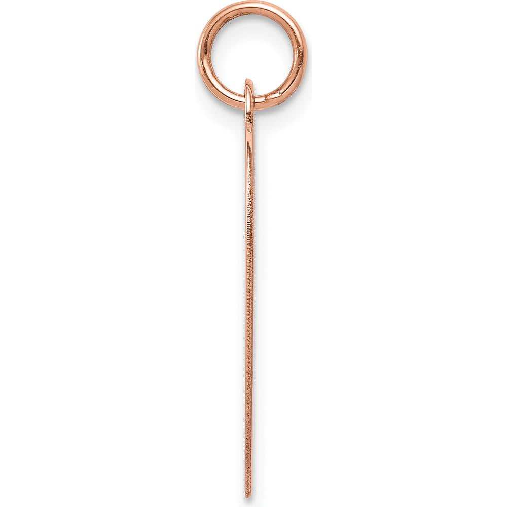 14K Rose Gold Engraveable Heart Disc Pendant - Polished Finish by Oro Pregiato