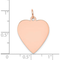 14K Rose Gold Engraveable Heart Disc Pendant - Polished Finish by Oro Pregiato