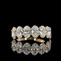 14K Rose Gold Eternity Band with 7 North-South Prong Set Oval Cut Lab Diamonds - 3.06 Carat Total Weight, E-F Color VS Clarity - Covaloro Fine Jewelry
