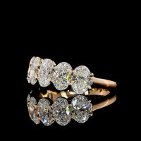14K Rose Gold Eternity Band with 7 North-South Prong Set Oval Cut Lab Diamonds - 3.06 Carat Total Weight, E-F Color VS Clarity - Covaloro Fine Jewelry