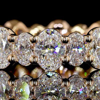 14K Rose Gold Eternity Band with Alternating Oval Cut Lab Diamonds - 2.78 Carats Total Diamond Weight, D-E Color VS1 Clarity - Covaloro Fine Jewelry