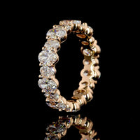 14K Rose Gold Eternity Band with Alternating Oval Cut Lab Diamonds - 2.78 Carats Total Diamond Weight, D-E Color VS1 Clarity - Covaloro Fine Jewelry