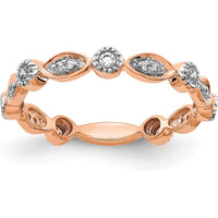 14K Rose Gold Eternity Band with Round and Marquise-Inspired Diamonds - 0.26 Carat Total Diamond Weight by 0