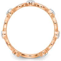 14K Rose Gold Eternity Band with Round and Marquise-Inspired Diamonds - 0.26 Carat Total Diamond Weight by 0