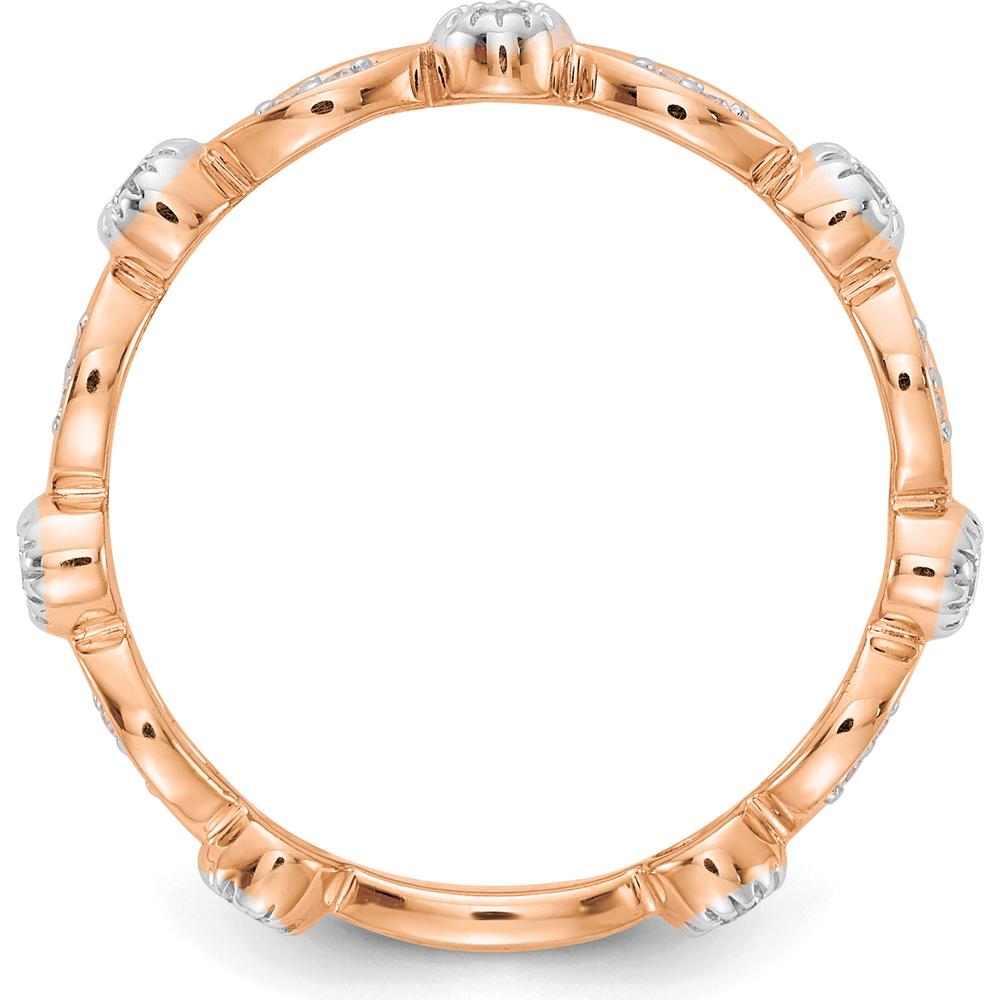 14K Rose Gold Eternity Band with Round and Marquise-Inspired Diamonds - 0.26 Carat Total Diamond Weight by 0