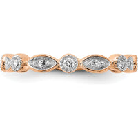 14K Rose Gold Eternity Band with Round and Marquise-Inspired Diamonds - 0.26 Carat Total Diamond Weight by 0