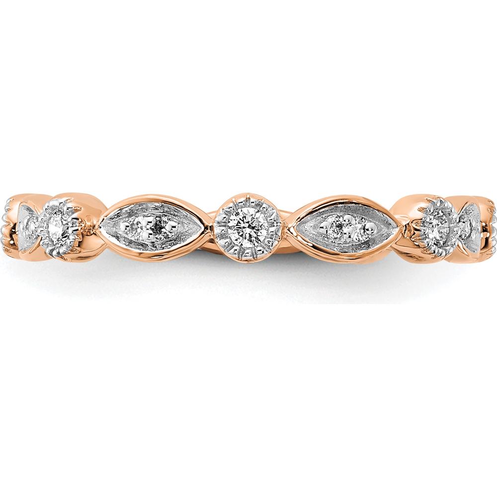 14K Rose Gold Eternity Band with Round and Marquise-Inspired Diamonds - 0.26 Carat Total Diamond Weight by 0
