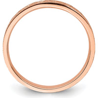 14K Rose Gold Floral Band with Polished Finish - 2.48mm Width by 0