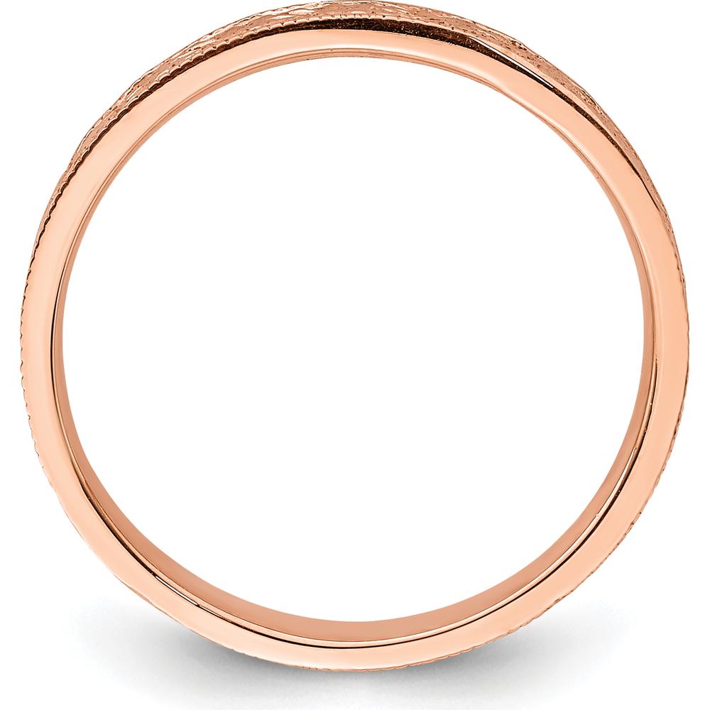 14K Rose Gold Floral Band with Polished Finish - 2.48mm Width by 0