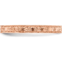 14K Rose Gold Floral Band with Polished Finish - 2.48mm Width by 0