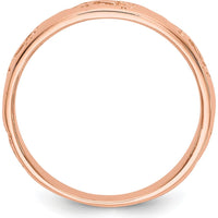 14K Rose Gold Footprints Ring - 4mm Themed Band by Oro Pregiato