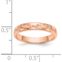14K Rose Gold Footprints Ring - 4mm Themed Band by Oro Pregiato