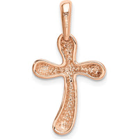 14K Rose Gold Freeform Cross Pendant - 29mm Length, 15mm Width by Oro Pregiato