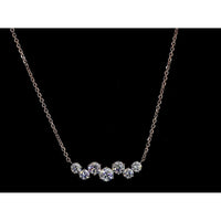 14K Rose Gold Graduating Round Lab Diamond Pendant Necklace - 2.01 Carat Total Weight, E-F Color VS1 Clarity - Covaloro Fine Jewelry