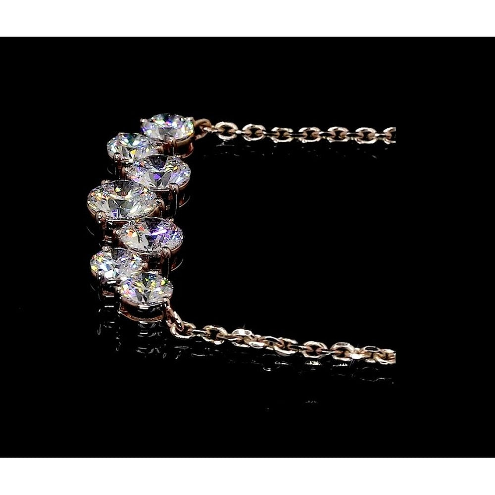 14K Rose Gold Graduating Round Lab Diamond Pendant Necklace - 2.01 Carat Total Weight, E-F Color VS1 Clarity - Covaloro Fine Jewelry