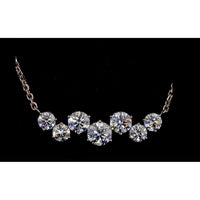 14K Rose Gold Graduating Round Lab Diamond Pendant Necklace - 2.01 Carat Total Weight, E-F Color VS1 Clarity - Covaloro Fine Jewelry