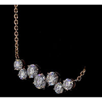 14K Rose Gold Graduating Round Lab Diamond Pendant Necklace - 2.01 Carat Total Weight, E-F Color VS1 Clarity - Covaloro Fine Jewelry