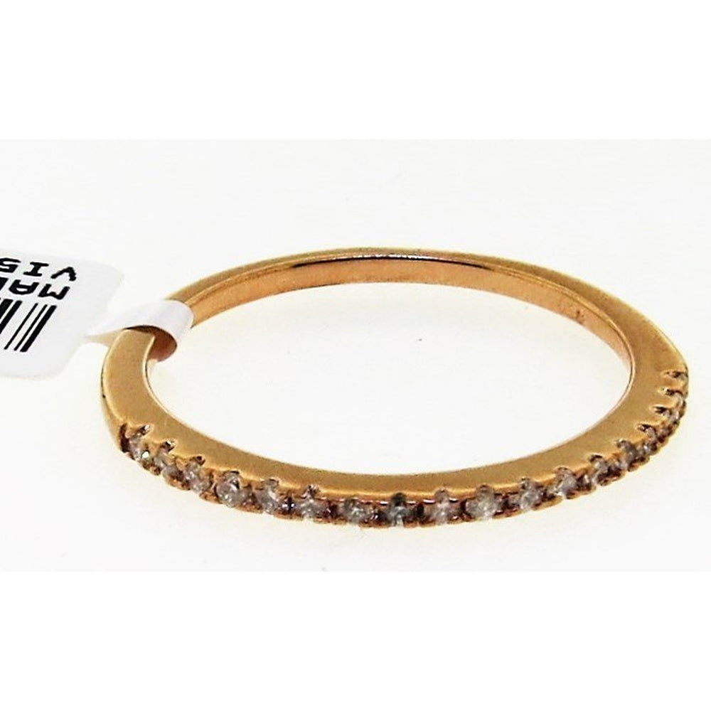 14K Rose Gold Half Eternity Wedding Band with Prong Set Round Diamonds - 0.17 Carat Total Diamond Weight by Auriventus