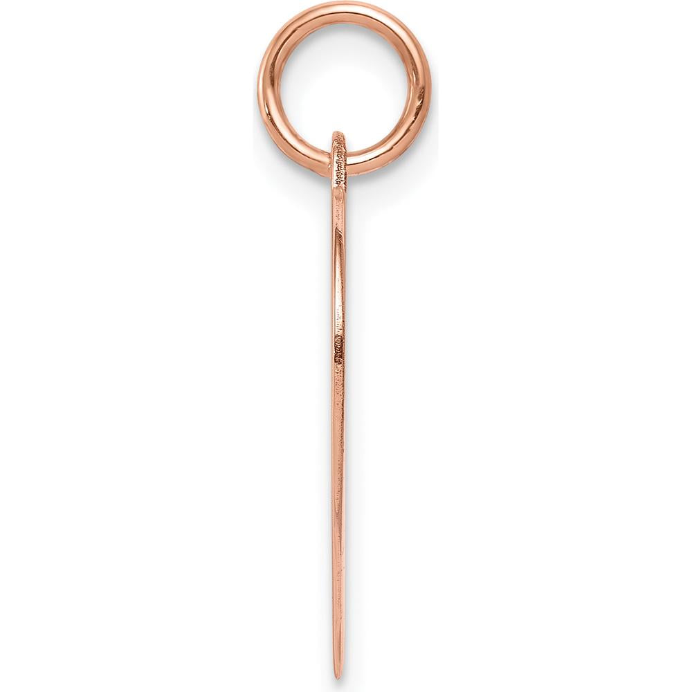 14K Rose Gold Heart Disc Charm Pendant - Personalized, Polished Finish by Oro Pregiato