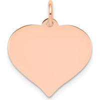 14K Rose Gold Heart Disc Charm Pendant - Polished Finish, Personalized Option by Oro Pregiato