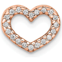 14K Rose Gold Heart Pendant with 0.004 Carat Round Diamonds - Diamond Slide Charm by Monteluci Fine Jewelry