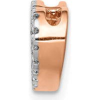 14K Rose Gold Heart Pendant with 0.004 Carat Round Diamonds - Diamond Slide Charm by Monteluci Fine Jewelry