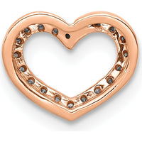 14K Rose Gold Heart Pendant with 0.004 Carat Round Diamonds - Diamond Slide Charm by Monteluci Fine Jewelry